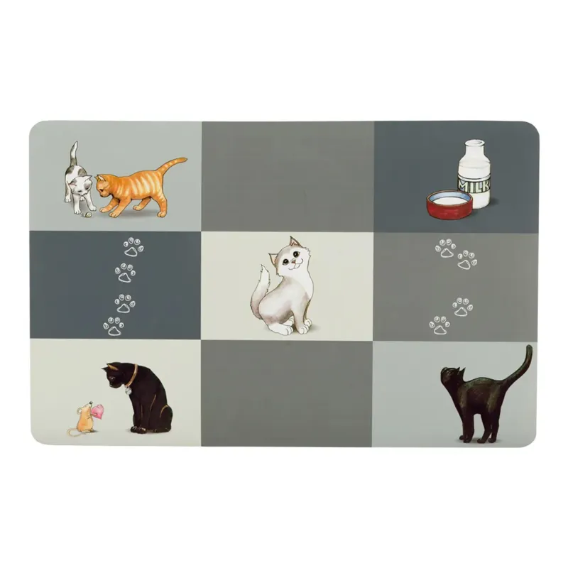 Trixie Patchwork Cat Place Mat Grey